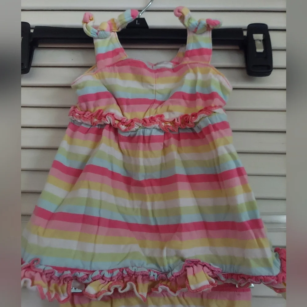 🎁 10/$25- Gap stripe dress and briefs,  0-3 months,  pastel stripes